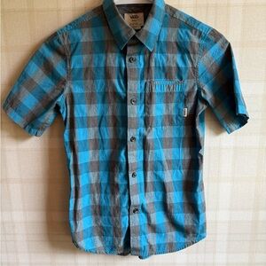 Vans Blue and Gray Checkered youth small Shirt